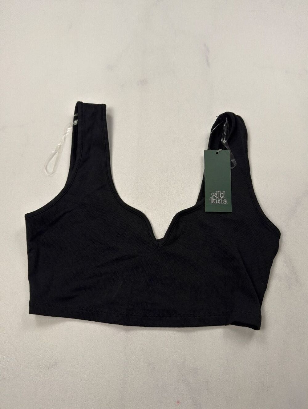 Wild Fable Bralette Black Scoop Neck Stretchy - Womens M NWT